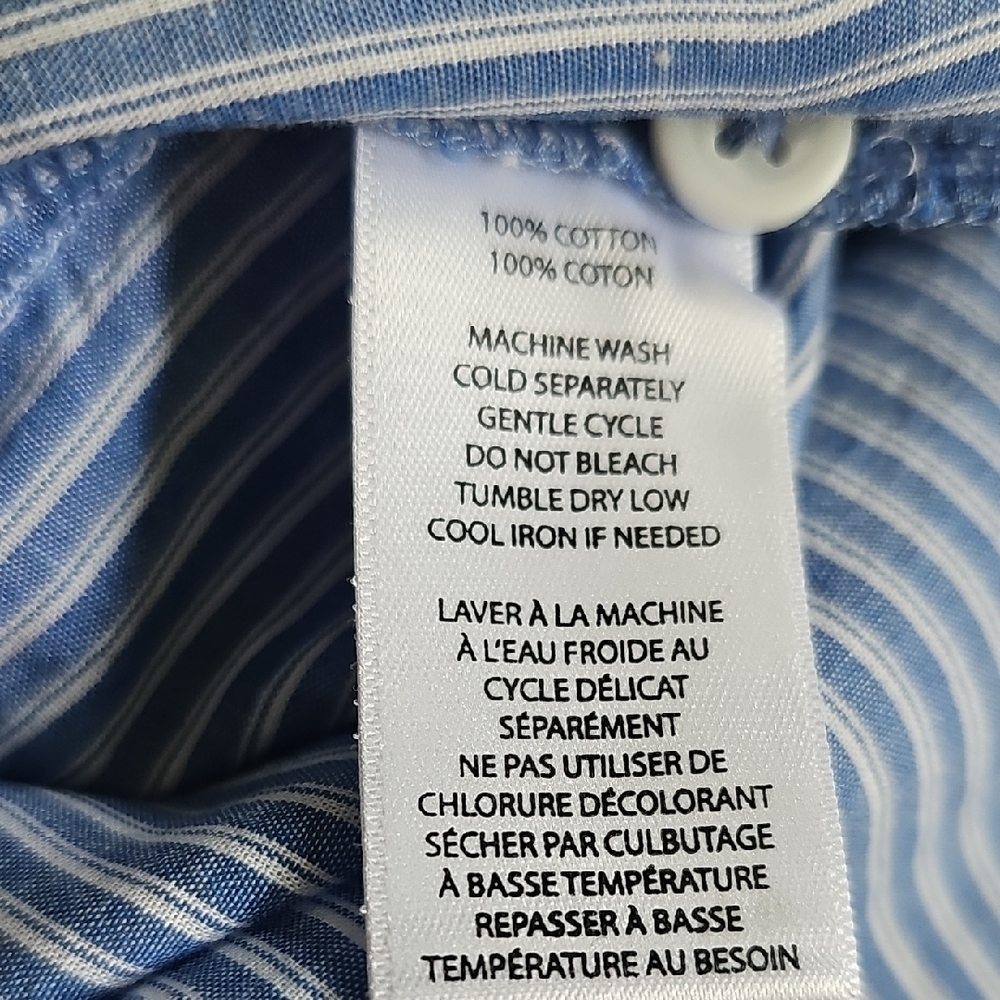 Beachlunchlounge Blue Pinstripe Button Down Shirt - Picture 7 of 8